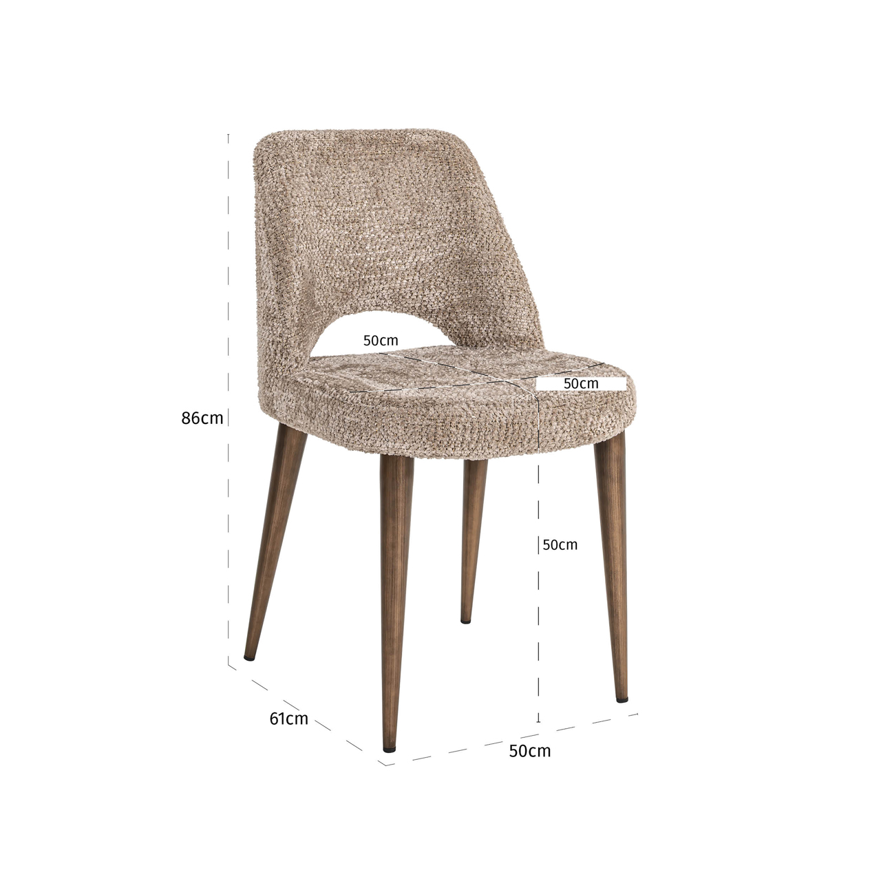 Eetkamerstoel Delphine lovely brandvertragend naturel set van 2 - Afbeelding 7