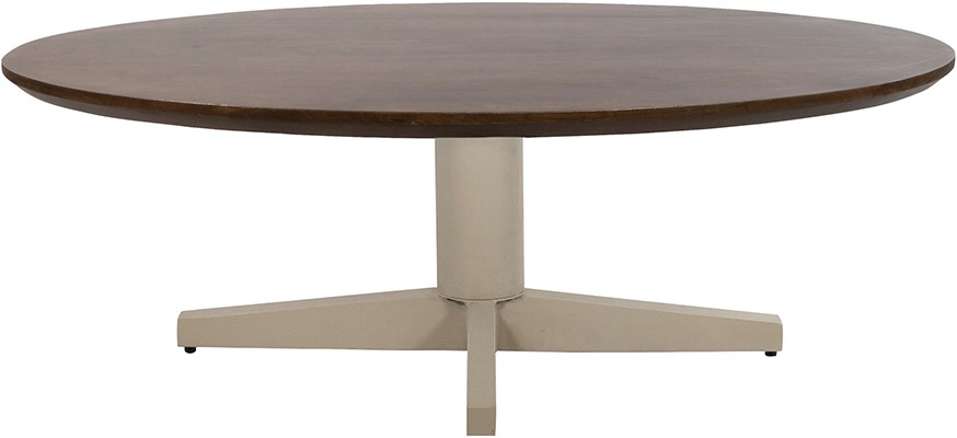 Salontafel poot Walnut ovaal beige bruin mangohout 130 cm