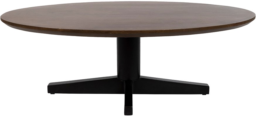 Salontafel poot Walnut ovaal zwart bruin mangohout 130 cm - Afbeelding 2