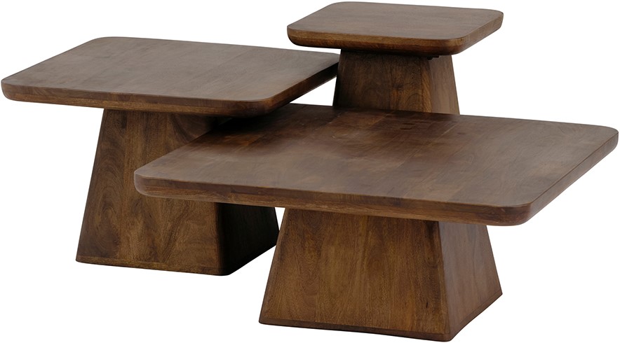 Salontafel Walnut bruin mangohout 60 cm - Afbeelding 4