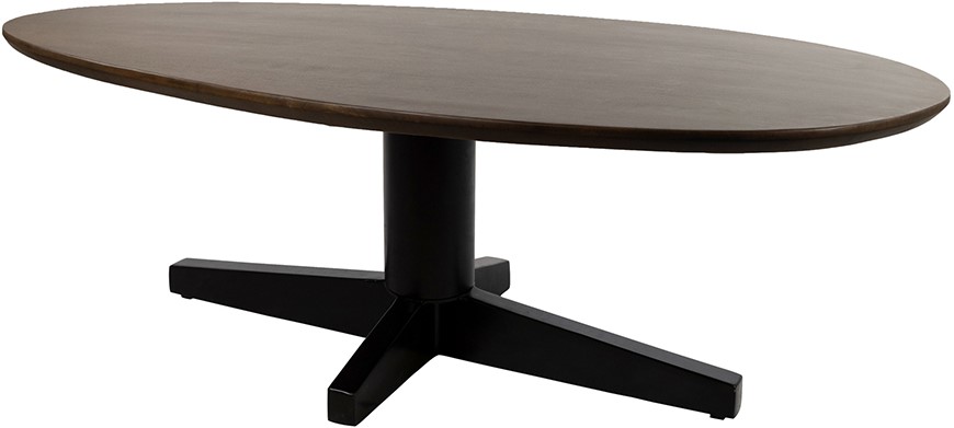 Salontafel organisch poot Walnut zwart bruin mangohout 130 cm