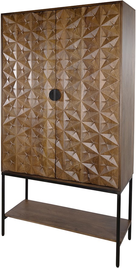 Kast Trinity met onderplank Walnut 2-deurs bruin mangohout