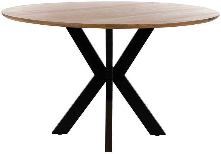 Eetkamertafel Smooth naturel mangohout Ø130 cm - Afbeelding 2