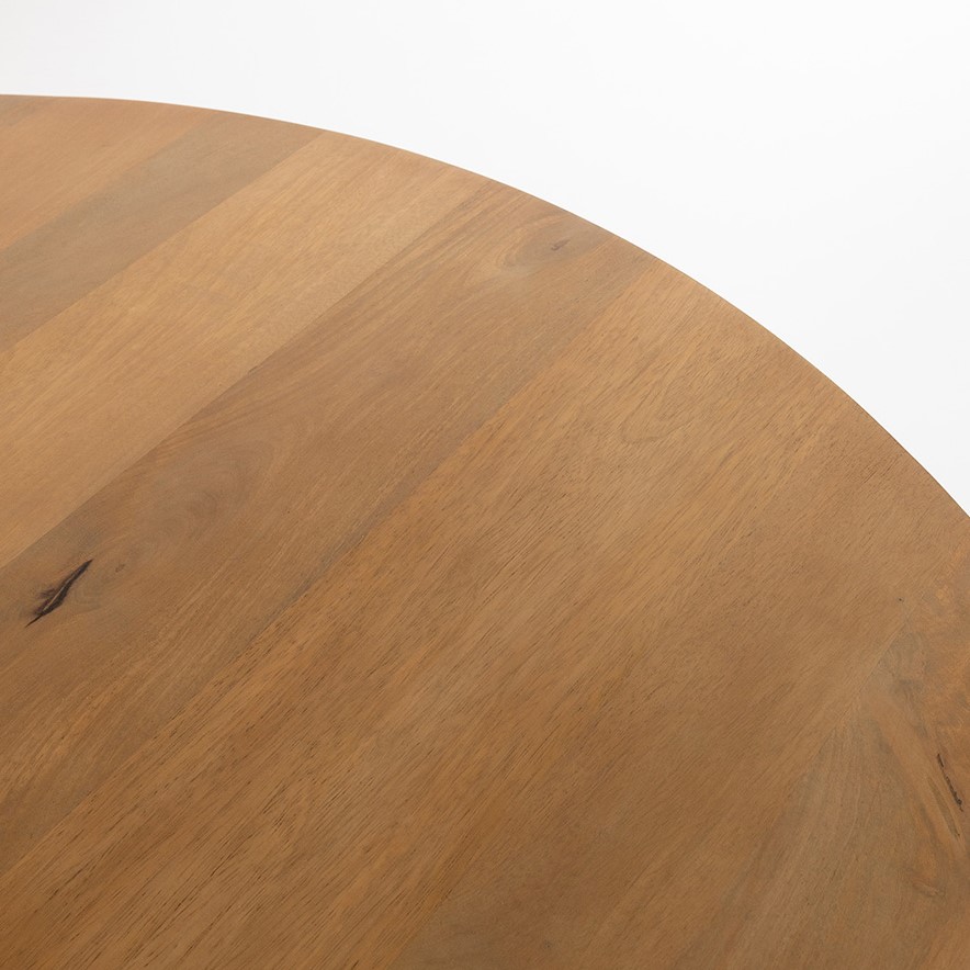 Eetkamertafel Smooth naturel mangohout Ø150 cm - Afbeelding 3