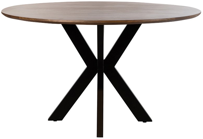 Eetkamertafel Walnut bruin mangohout Ø130 cm - Afbeelding 2