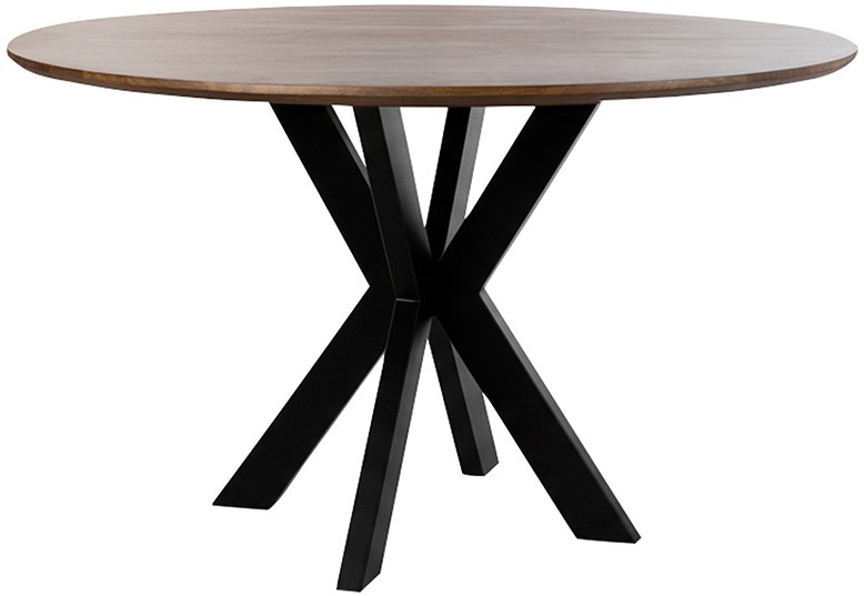 Eetkamertafel Walnut bruin mangohout Ø150 cm