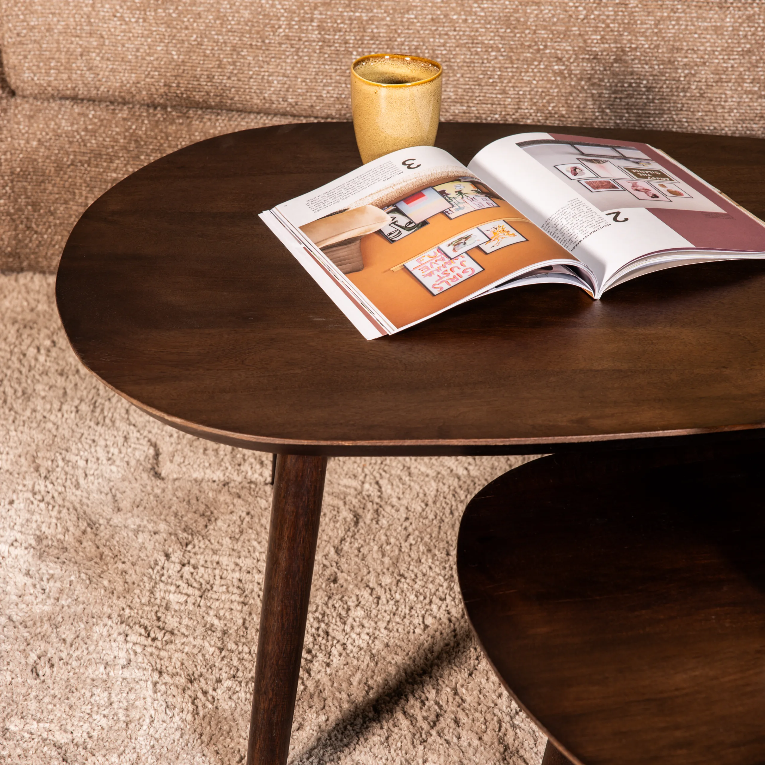 Salontafelset tweedelig Sophie naturel - Afbeelding 5