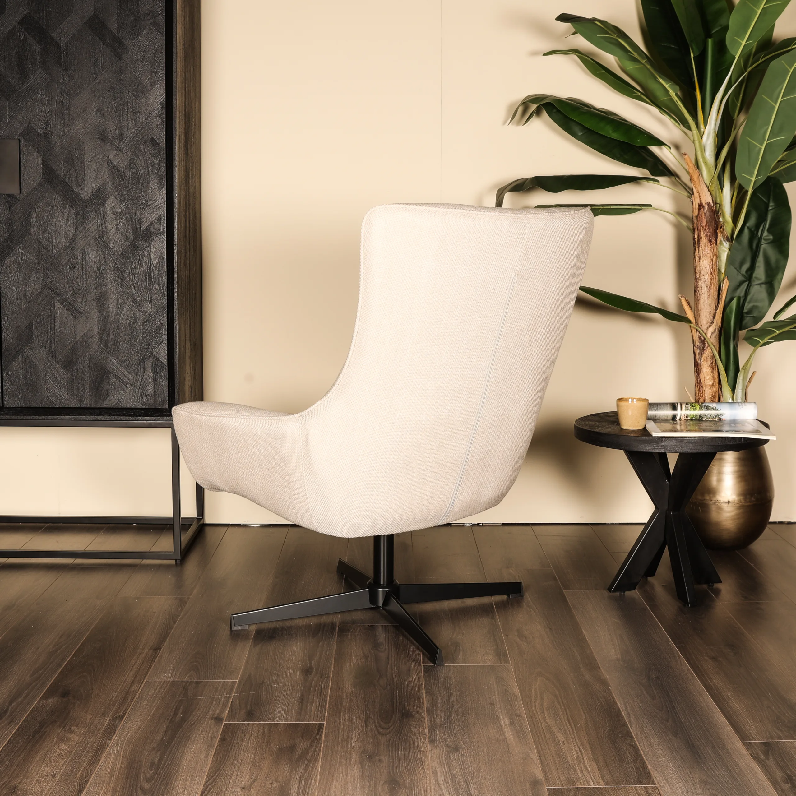 Fauteuil Verona - Geweven Stof - Creme - Afbeelding 15