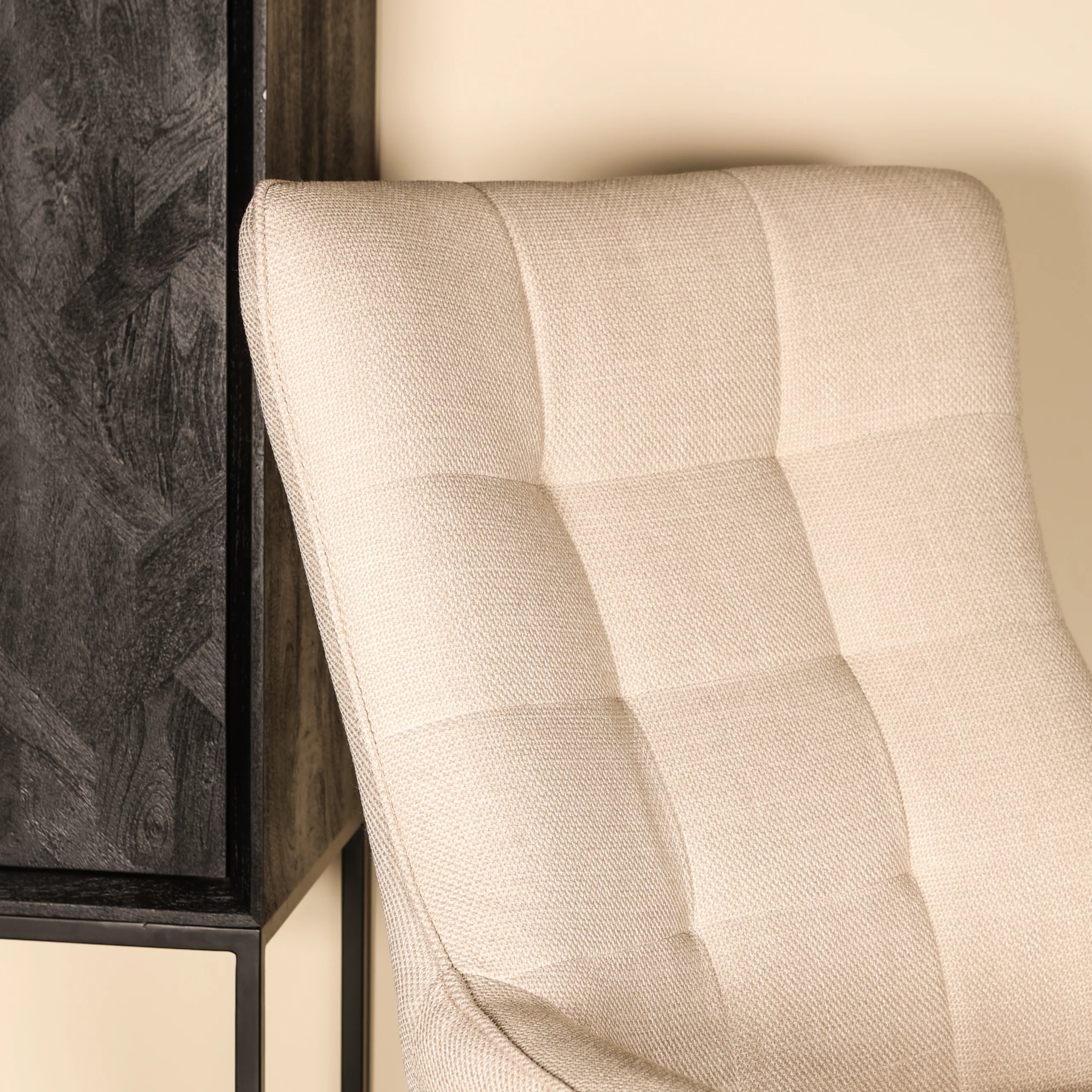 Fauteuil Verona - Geweven Stof - Creme - Afbeelding 9