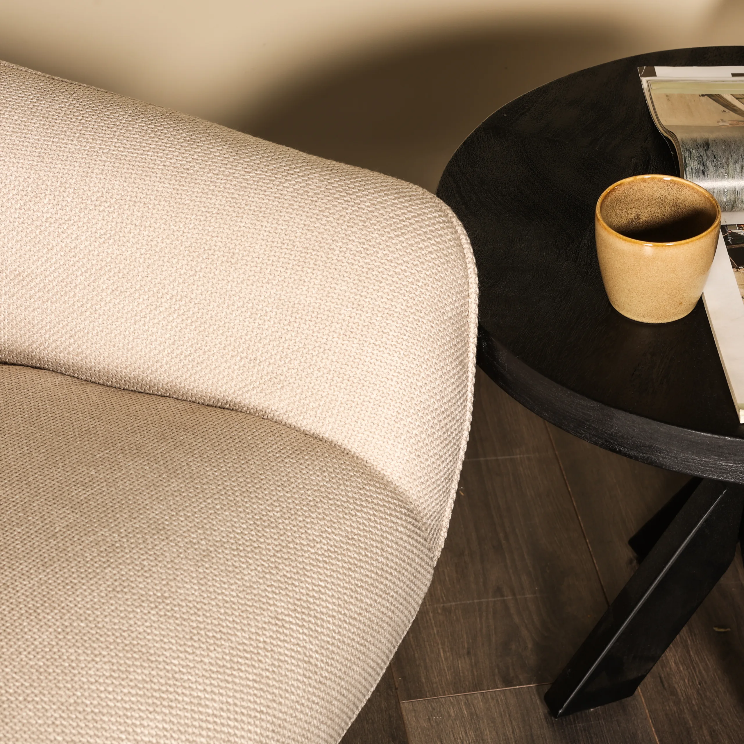 Fauteuil Verona - Geweven Stof - Creme - Afbeelding 4