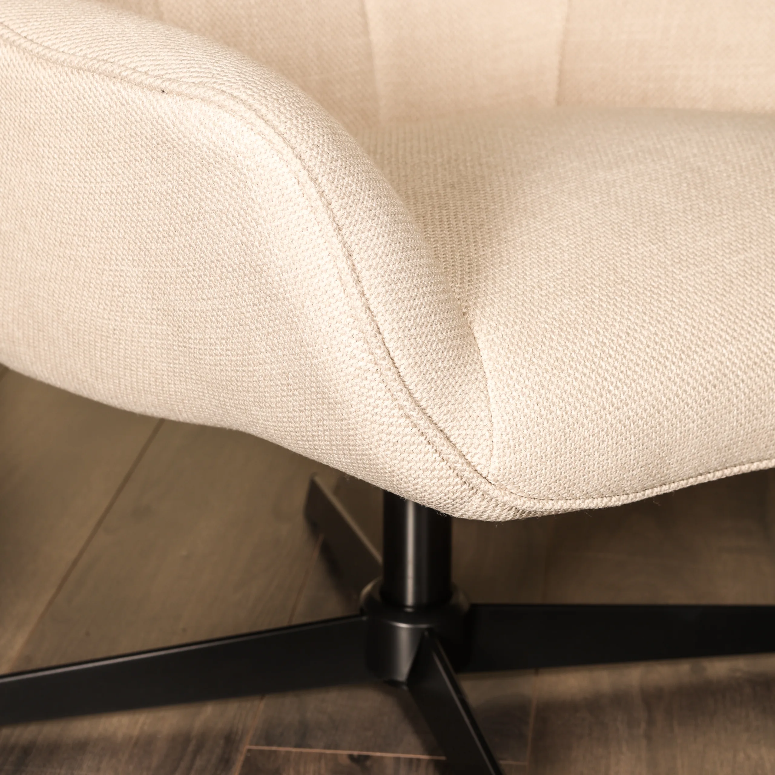 Fauteuil Verona - Geweven Stof - Creme - Afbeelding 3