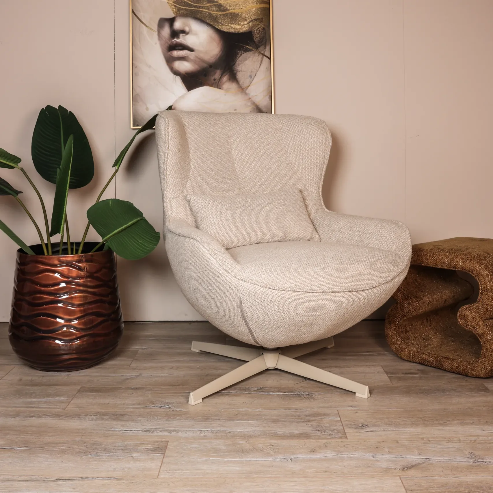Loungestoel Vince beige