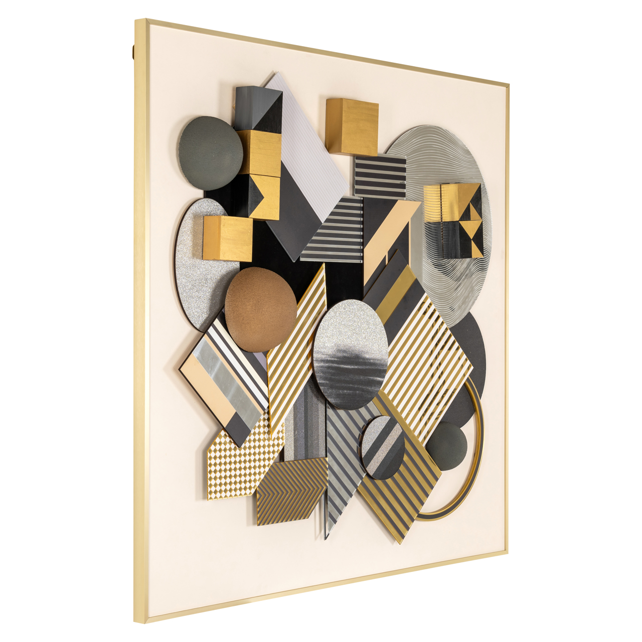 Wall art 3D Block black/gold - Afbeelding 2