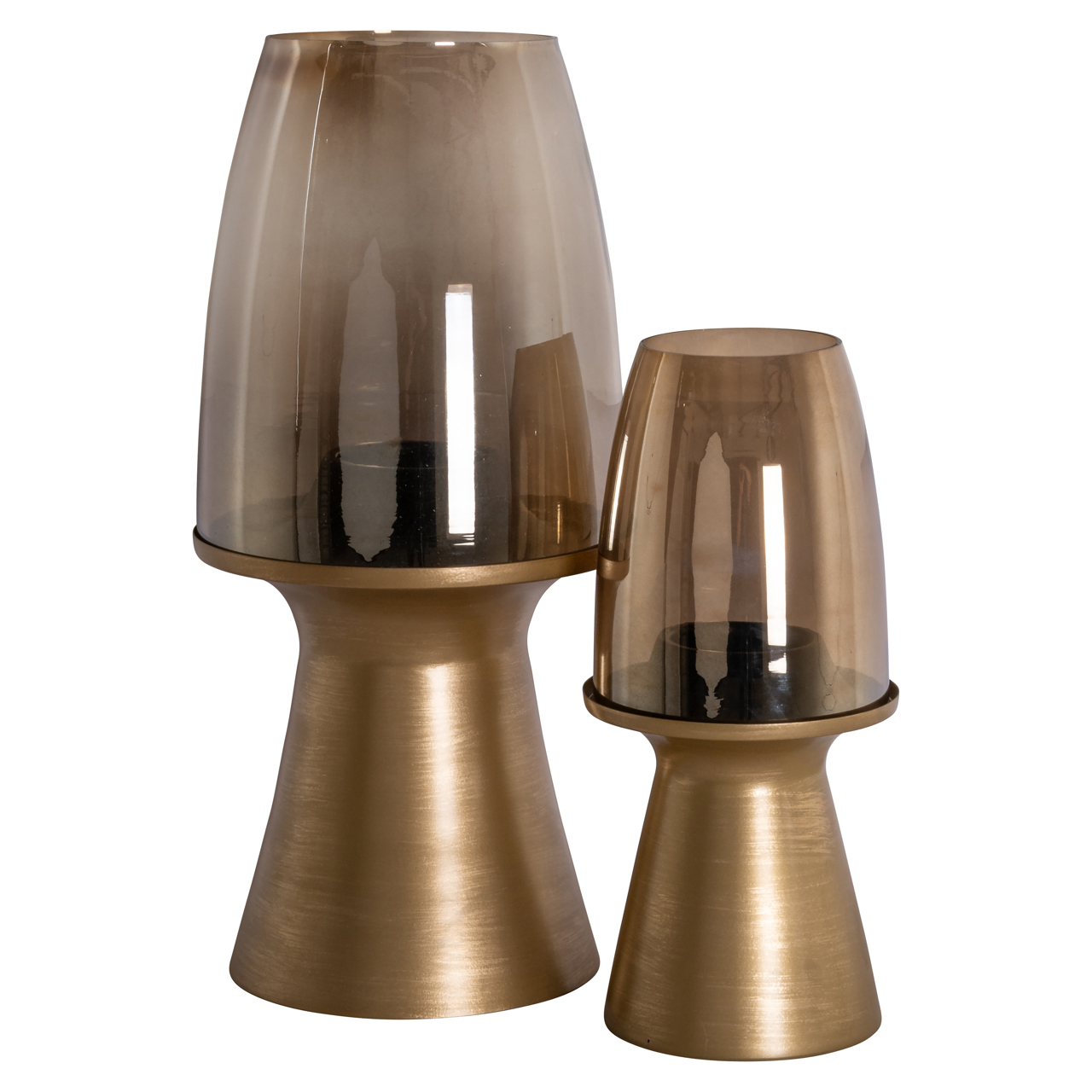 Windlicht Danea geborsteld large goud - Afbeelding 3