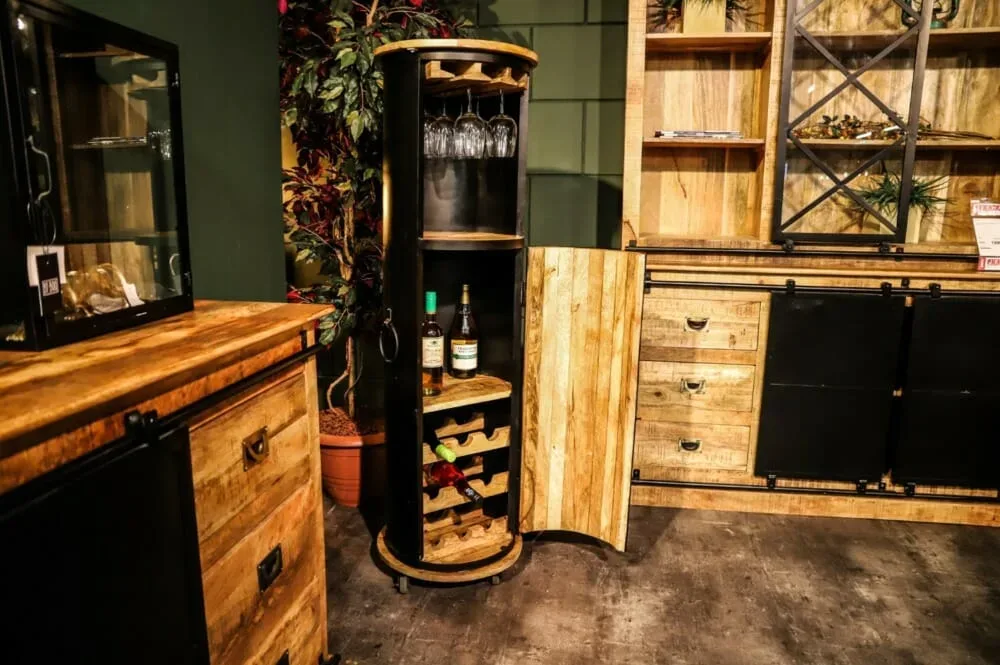 Wijnkast Mangohout Deluxe - Afbeelding 2