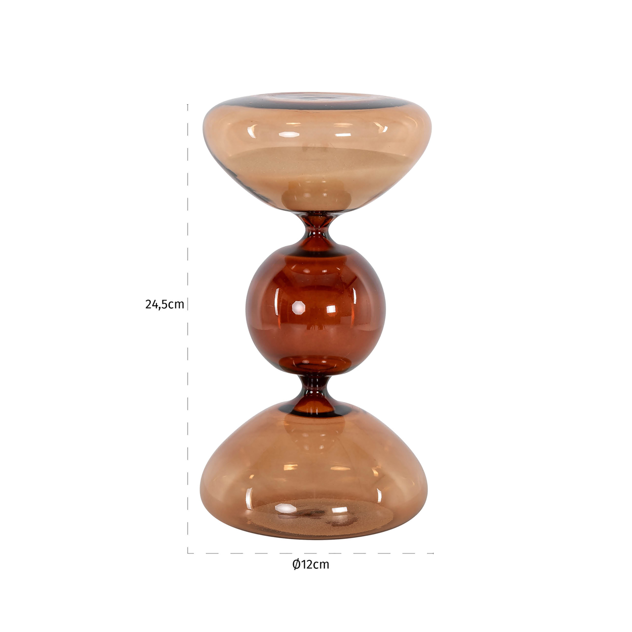 Decoratief object Elba hourglass small bruin - Afbeelding 2