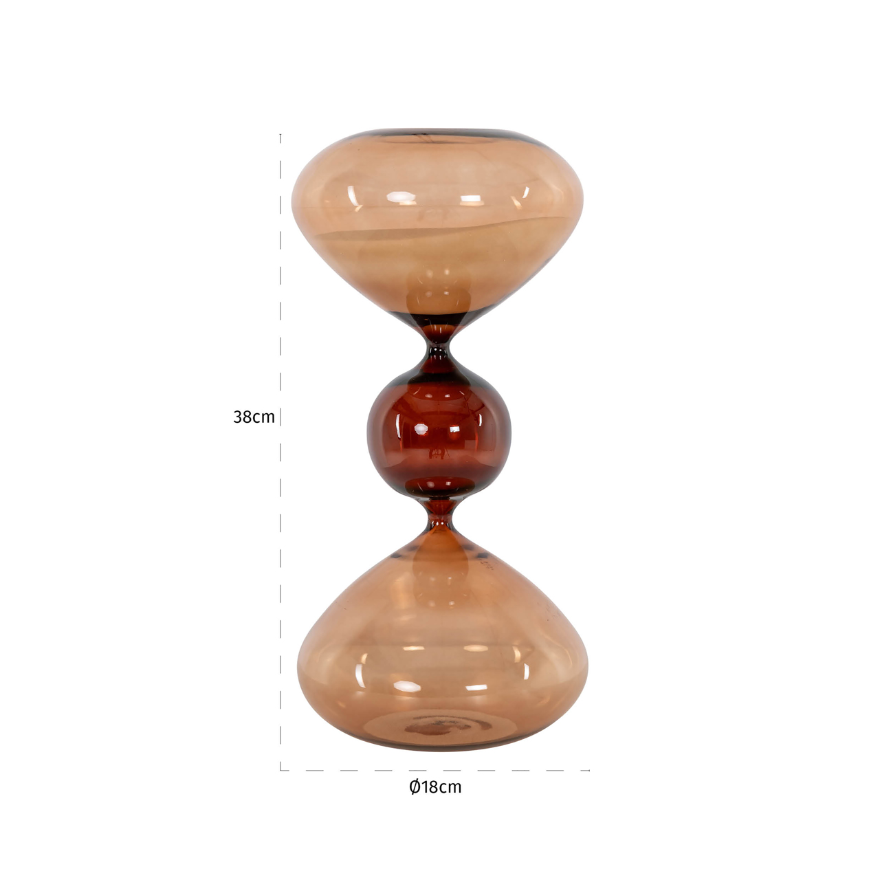 Decoratief object Elba hourglass large bruin - Afbeelding 2