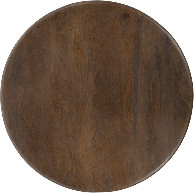 Salontafel Walnut bruin mangohout Ø80 cm - Afbeelding 3
