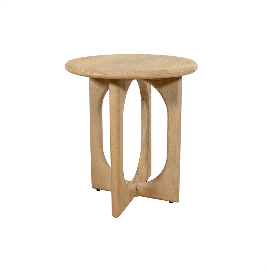 Bijzettafel Groovy naturel acaciahout Ø50 cm