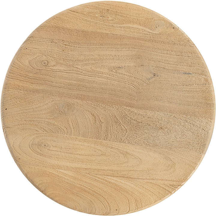 Bijzettafel Groovy naturel acaciahout Ø50 cm - Afbeelding 3