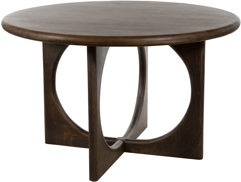 Eetkamertafel Walnut bruin mangohout Ø130 cm