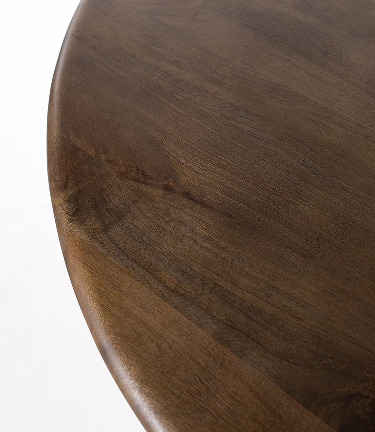 Eetkamertafel Walnut bruin mangohout Ø130 cm - Afbeelding 3