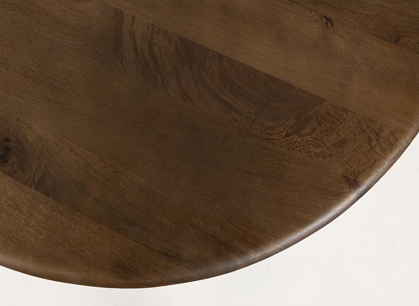 Eetkamertafel Walnut bruin mangohout Ø130 cm - Afbeelding 6