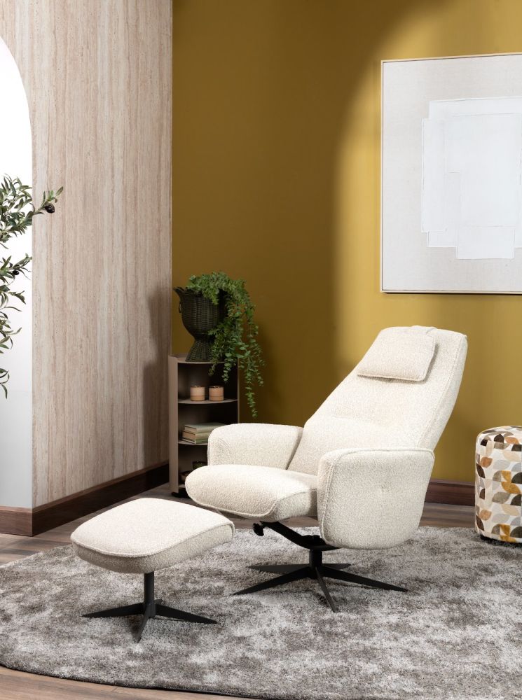 Andalucia, relax-fauteuil + poef - grafiet poot - knock down - Afbeelding 10