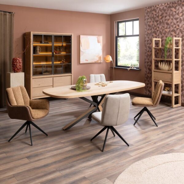 ambiance Madelaine, armstoel - draaibaar - graphiet frame - stof Vada