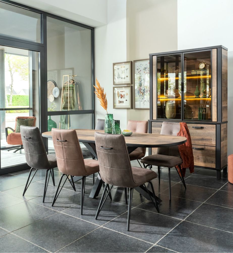 Sardinie, buffet 130 cm - 2-deuren + 2-glasdeuren (+ LED) - Afbeelding 2