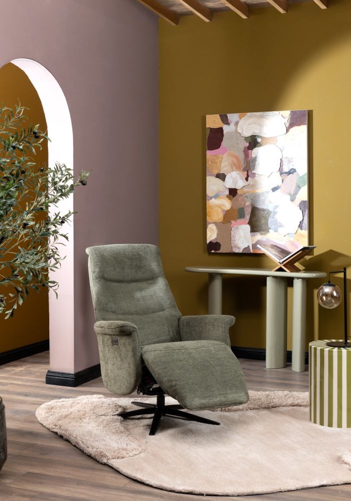 Twistello, relax-fauteuil - 2-motoren - aanpasbare hoofdsteun - stof Vada
