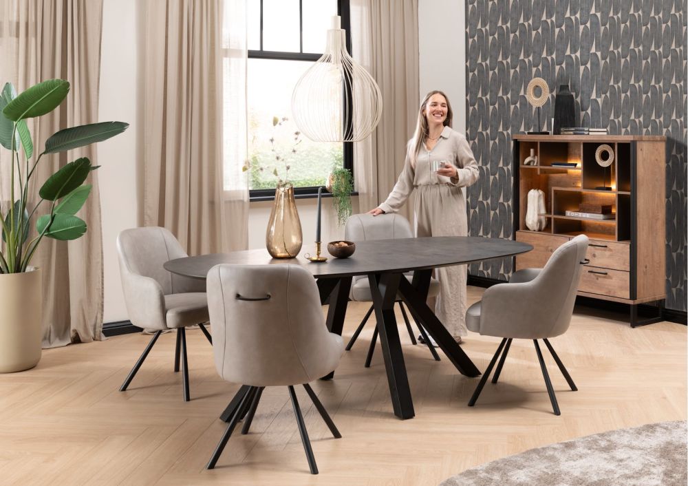 Perth, uitschuiftafel 170 (+ 60 cm.) x 100 cm - uitschuif uiteinde - Afbeelding 11