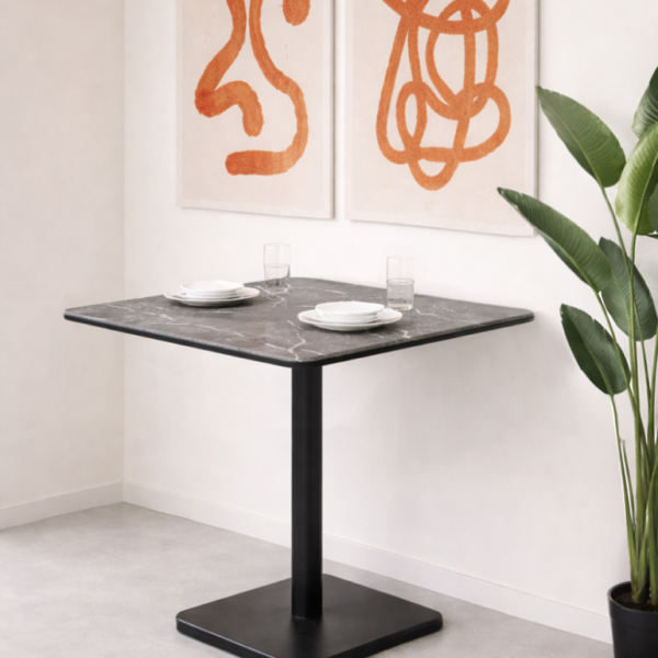 ambiance Brest bistrotafel marble light grey 75x75cm