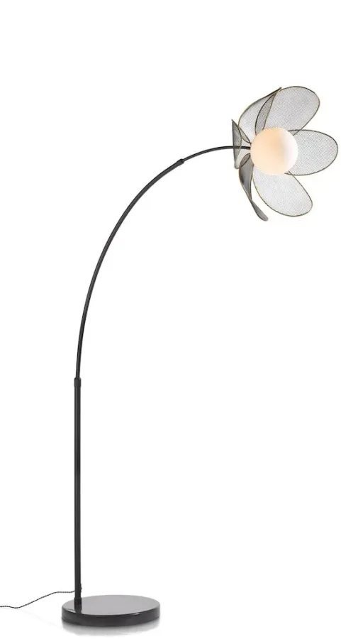 Magnolia vloerlamp H185cm 1*E14 - Zwart - Afbeelding 2