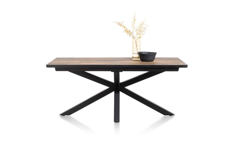 Sardinie, uitschuiftafel rechthoek met centrale poot 180 (+ 60) x 98 cm - Driftwood