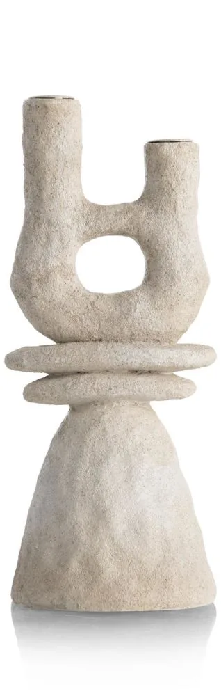 image-1761-jpg June kandelaar H32cm - Cremekleurig