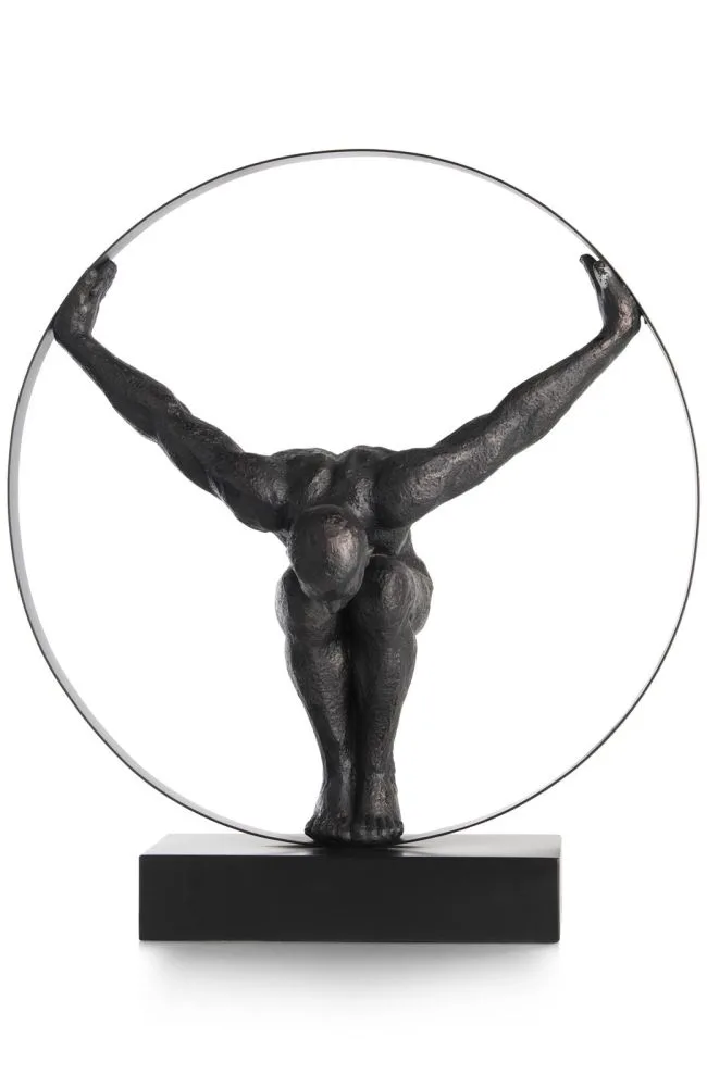 Circle Man beeld H58cm - Zwart
