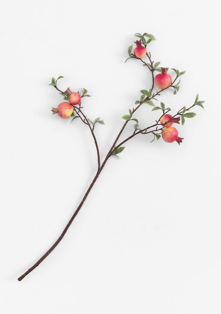 Pomegranate kunstbloem H82cm - Rood