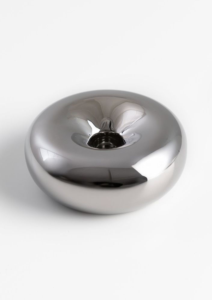 Donut kandelaar D12cm - Zilver