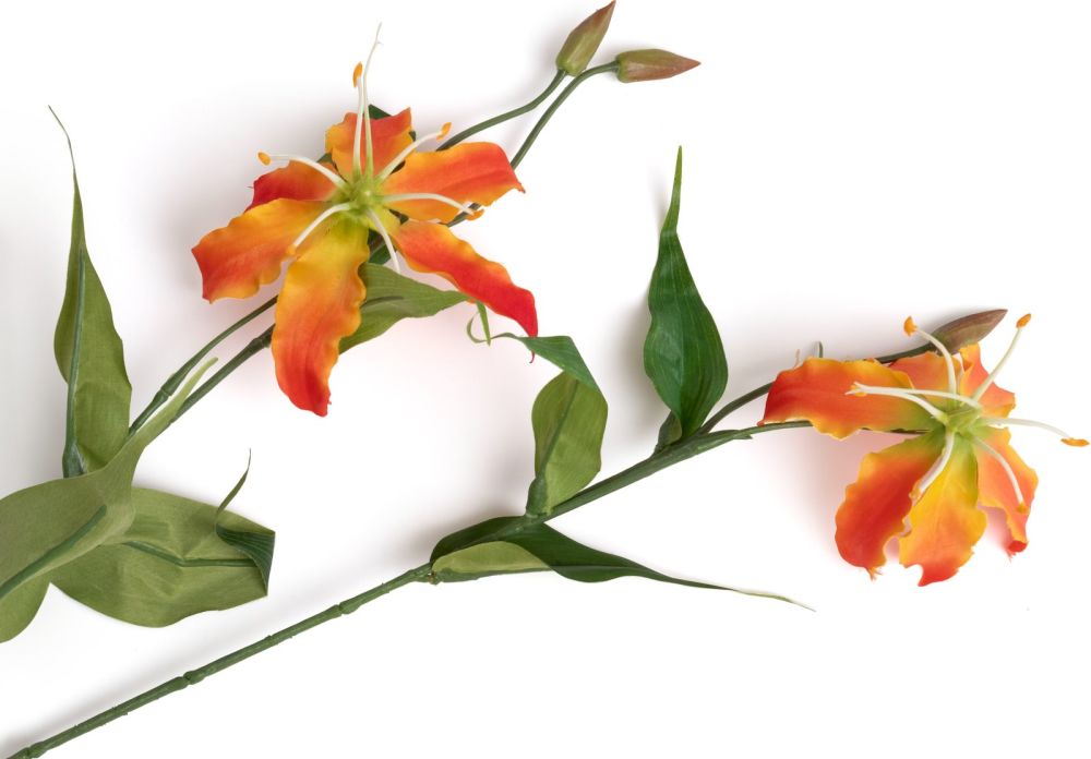 Gloriosa Spray kunstbloem H90cm - Oranje - Afbeelding 2