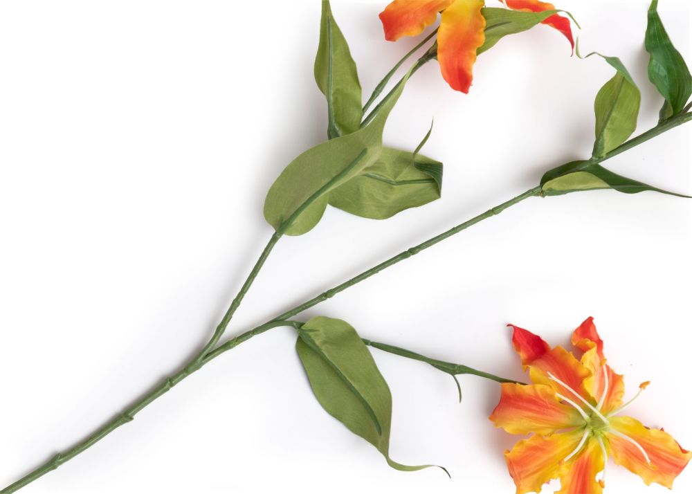 Gloriosa Spray kunstbloem H90cm - Oranje - Afbeelding 3
