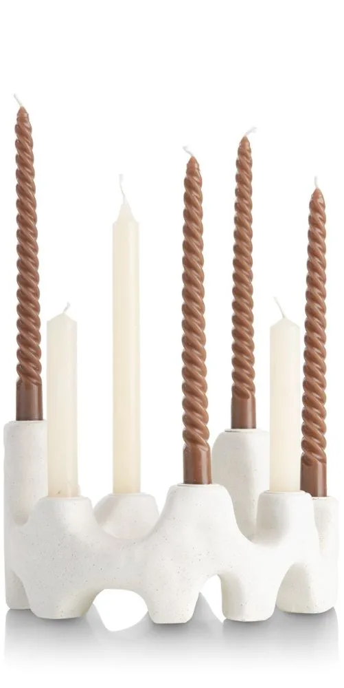 Jet kandelaar H14,5cm - Wit - Afbeelding 2