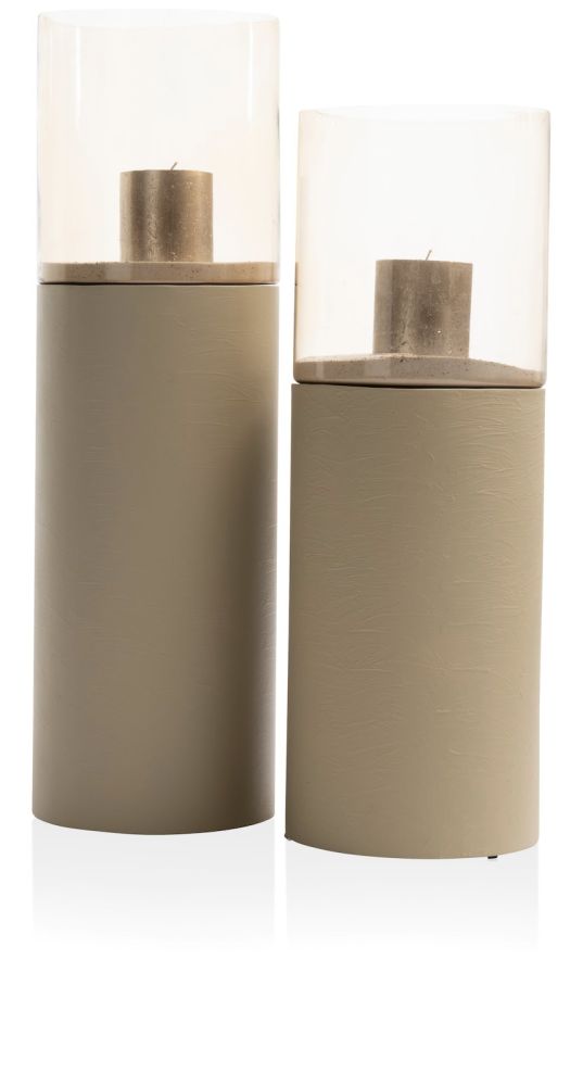 Reza windlicht H84cm - Taupe - Afbeelding 5