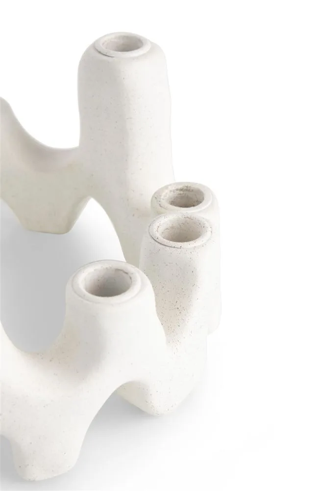 Jet kandelaar H14,5cm - Wit - Afbeelding 3