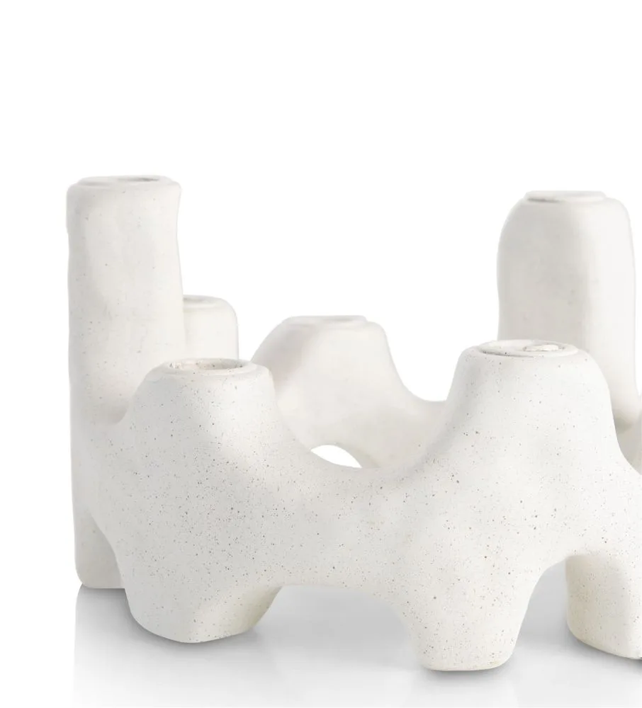 Jet kandelaar H14,5cm - Wit - Afbeelding 5
