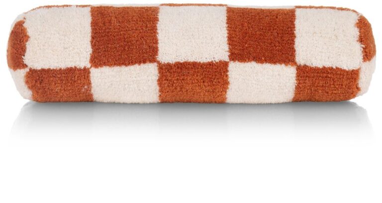 image-2965 Check bolster kussen 15x50cm - Koper