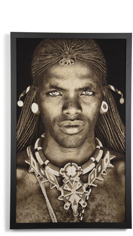 image-571-jpg Samburu Warrior schilderij 75x125cm - Multikleur