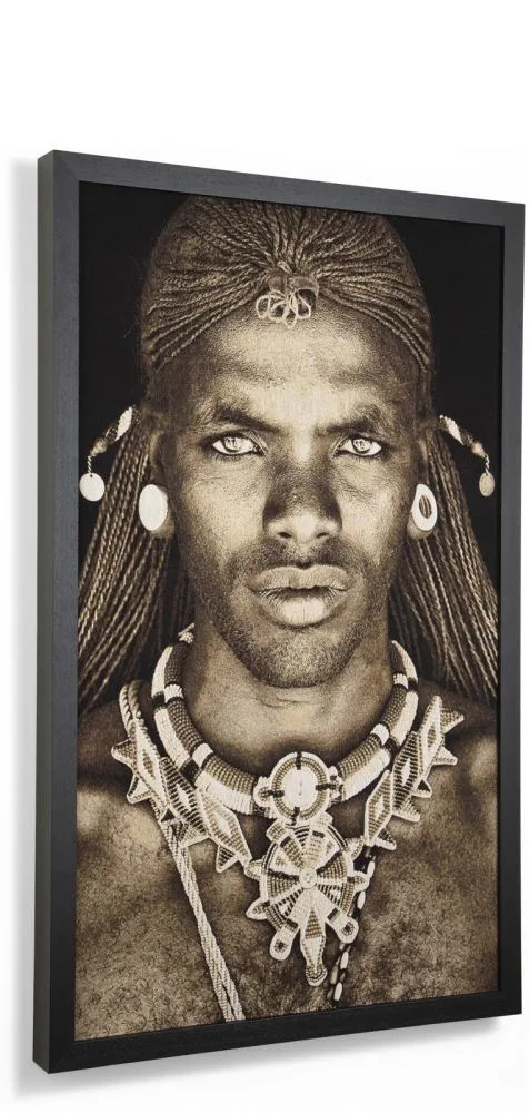 Samburu Warrior schilderij 75x125cm - Multikleur - Afbeelding 2