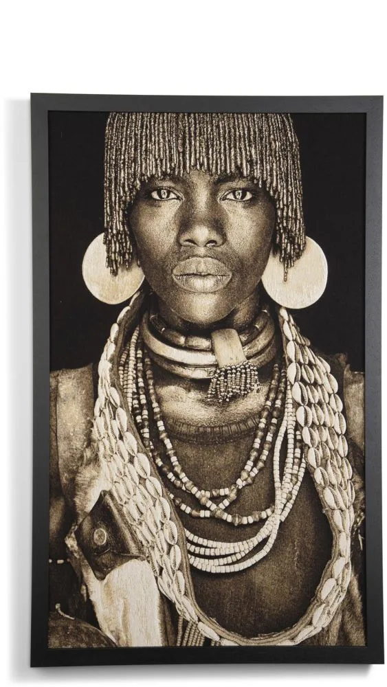 Hamar Woman schilderij 75x125cm - Multikleur