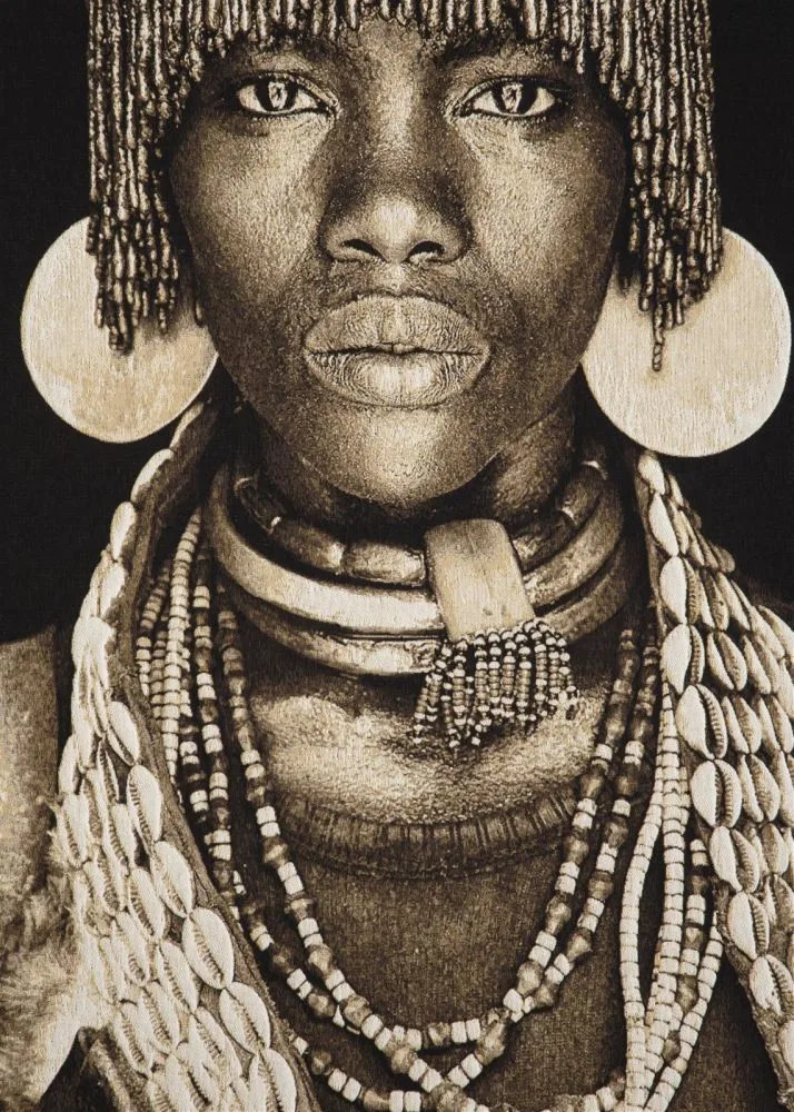 Hamar Woman schilderij 75x125cm - Multikleur - Afbeelding 4